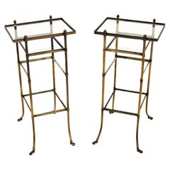 Pair of Used French Brass Side Tables