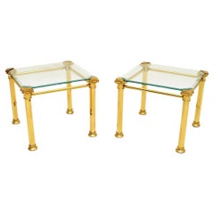 Pair of Vintage French Brass Side Tables