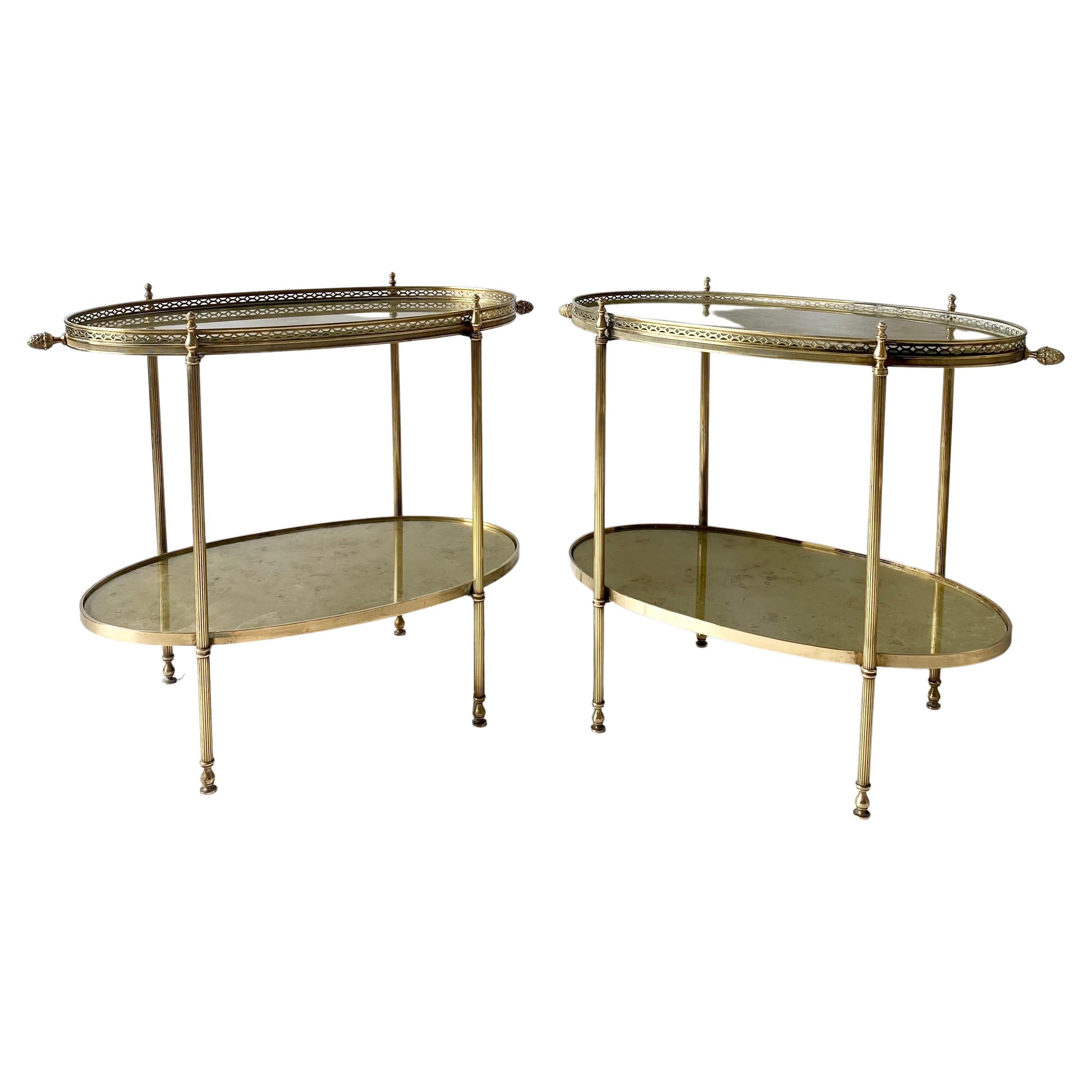 Pair of Vintage French Brass Side Tables