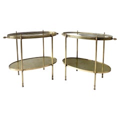 Pair of Vintage French Brass Side Tables