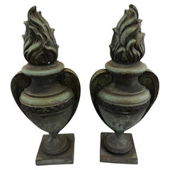 Pair of Used French Bronze Urns