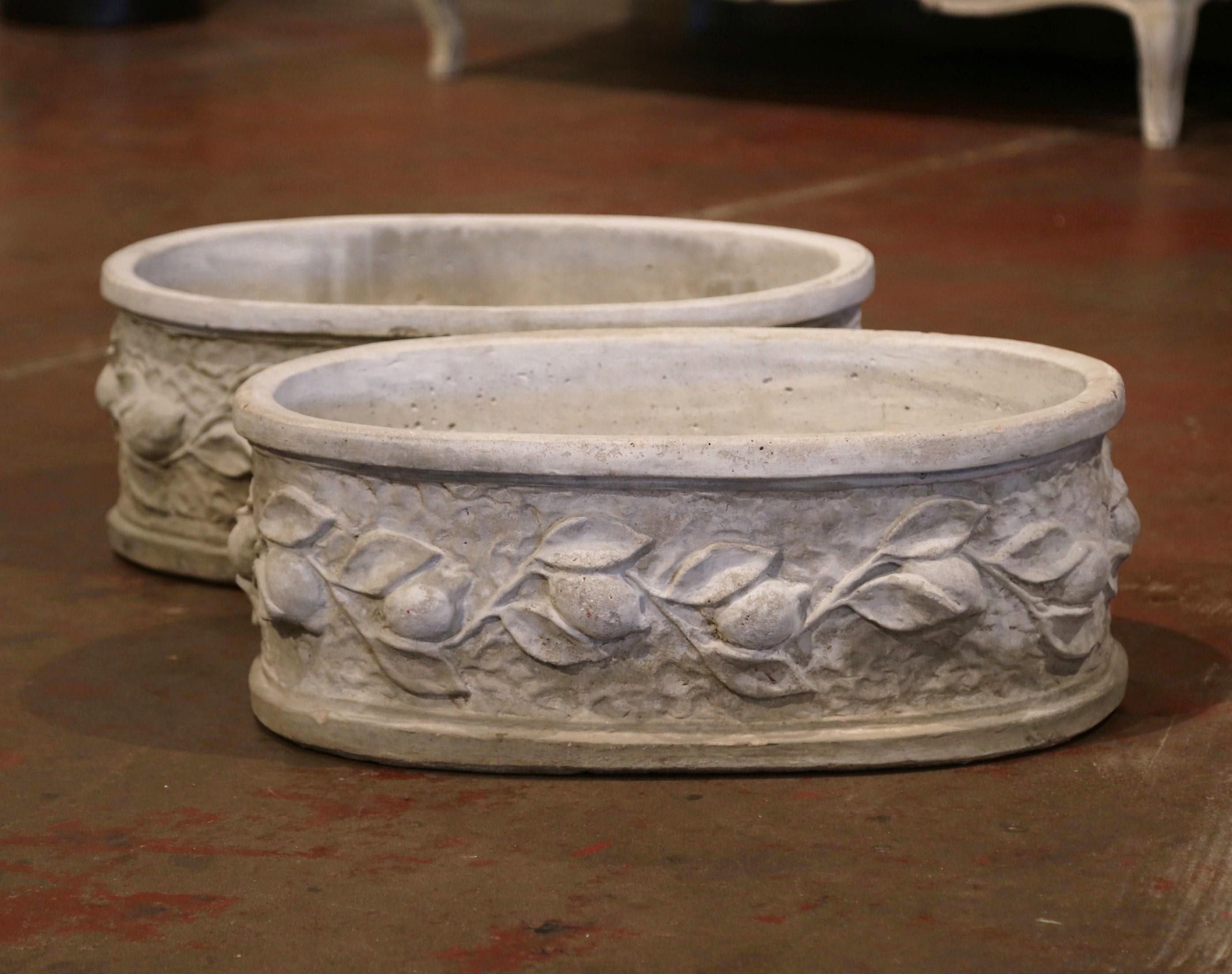 carved stone planters