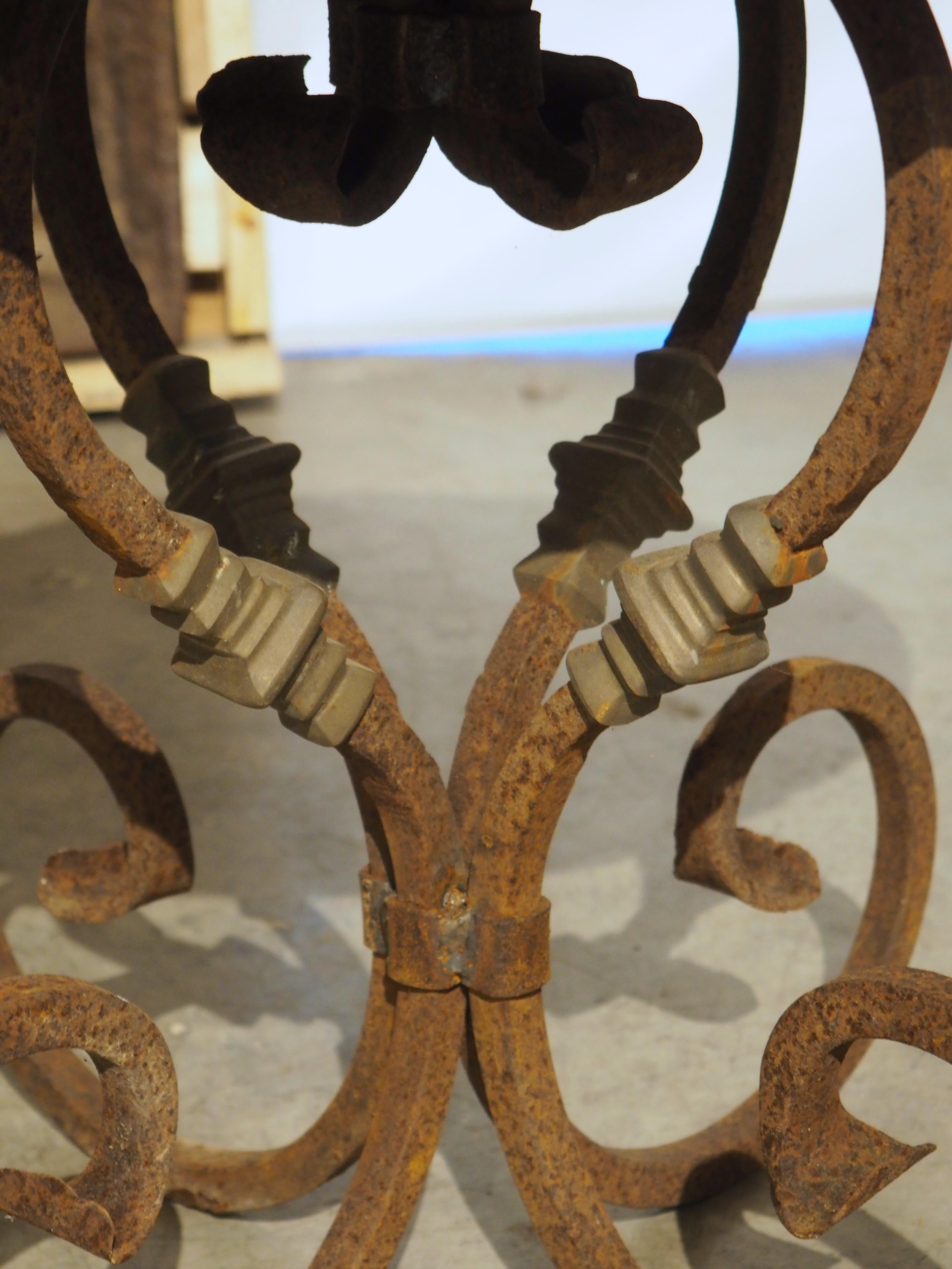 Pair of Vintage French Cast Iron and Slate Top Garden Tables 4