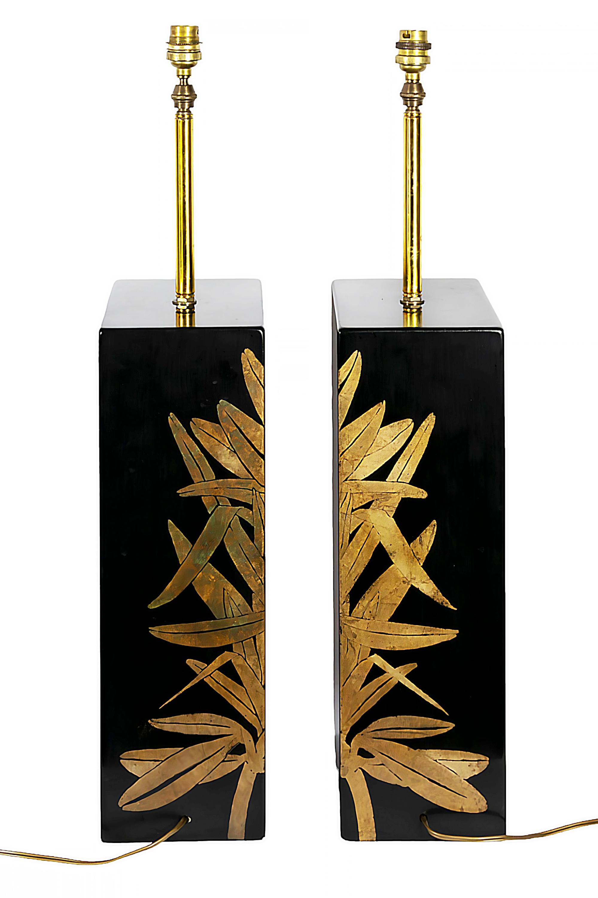 Modern Pair of Vintage French Chinoiserie Jean Claude Mahey Style Table Lamps, 1970's
