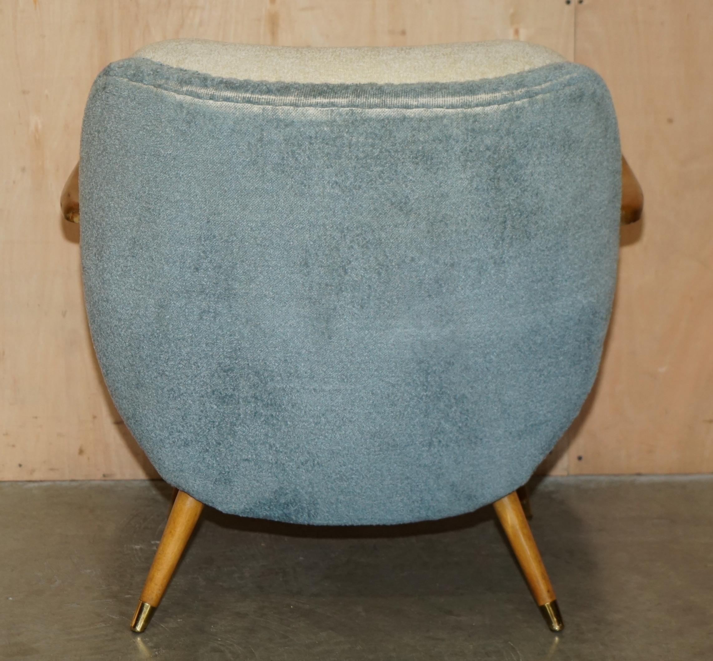 COPPIA DI POLTRONE DA CLUB D'EPOCA FRANCESE CIRCA 1960 CON TELAIO IN NOCE E FAGGIO in vendita 6