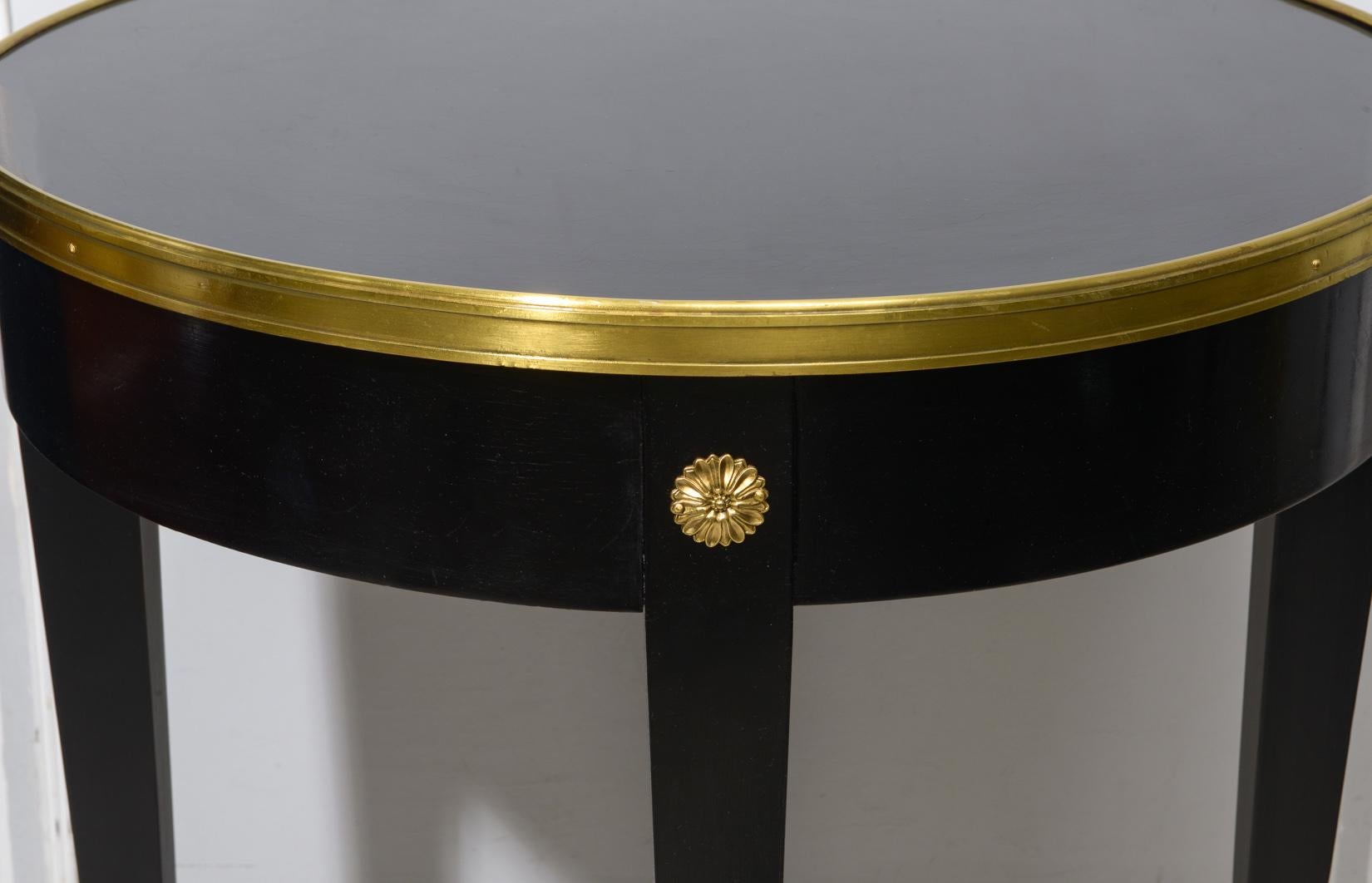 Pair of Vintage French Ebonized Bouillote Tables For Sale 1