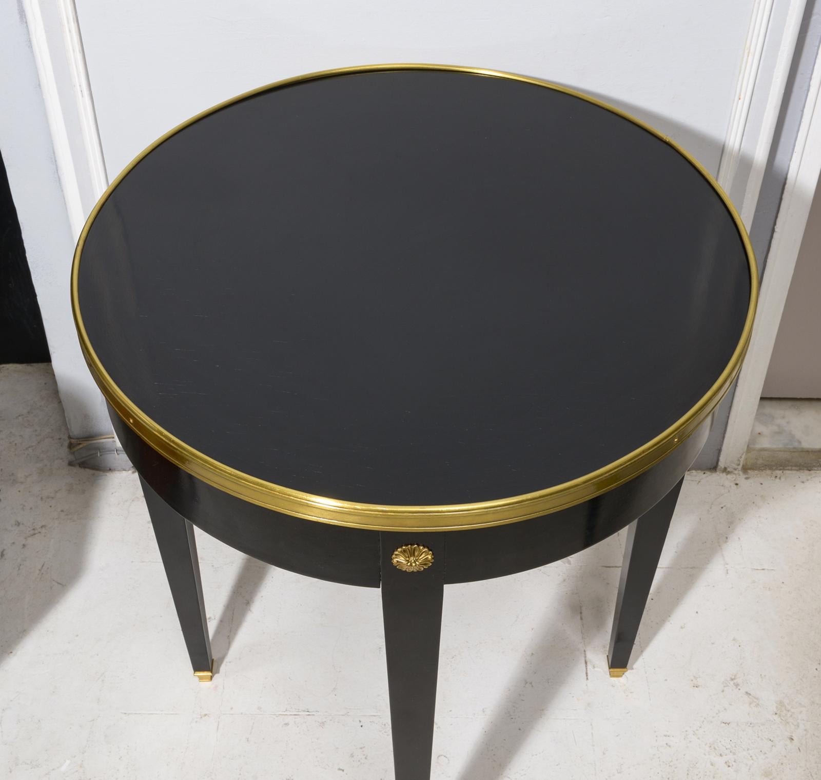 Pair of Vintage French Ebonized Bouillote Tables For Sale 2