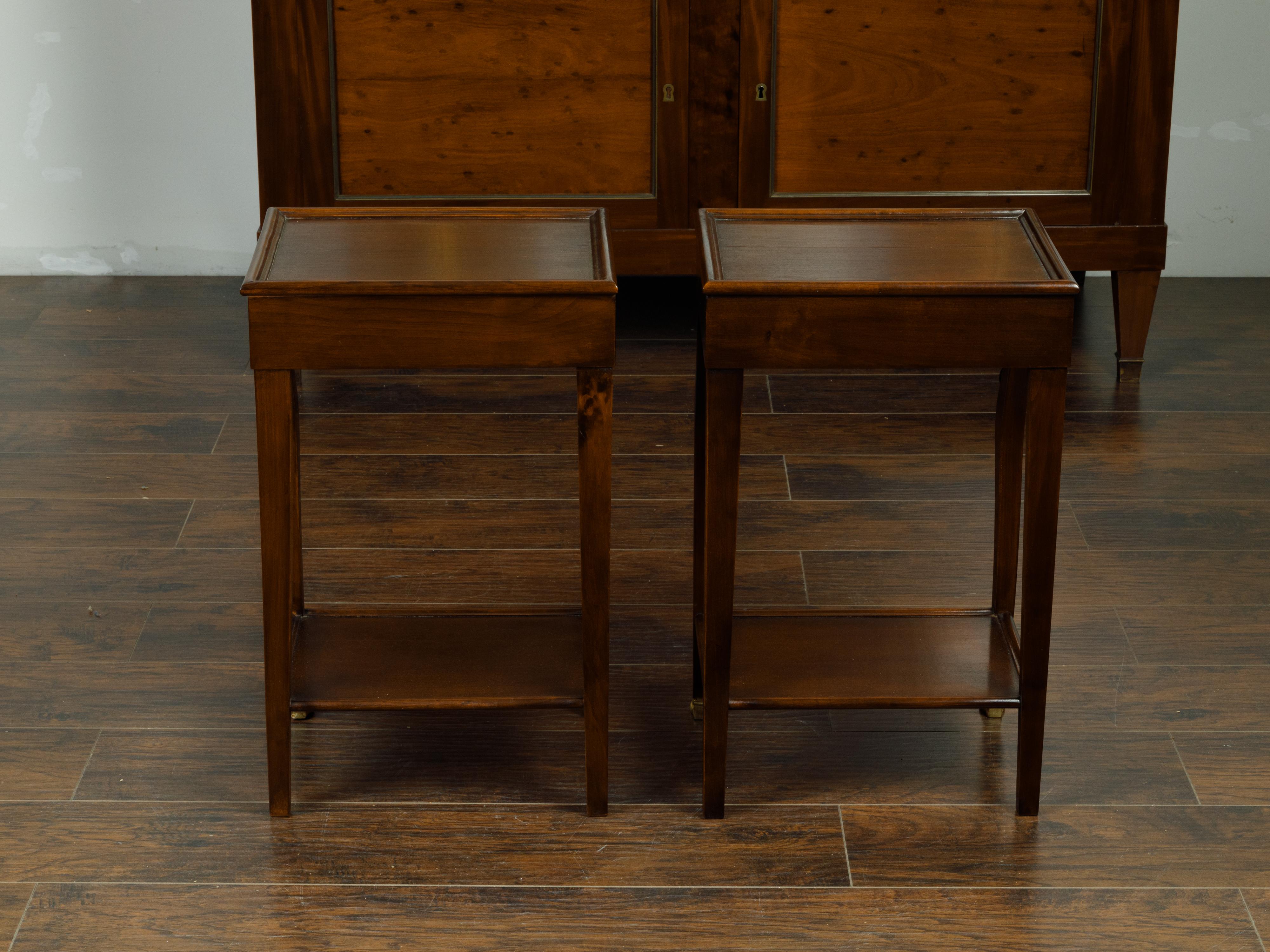 Pair of Vintage French Empire Style Mahogany Bedside Tables with Swan Motifs 4