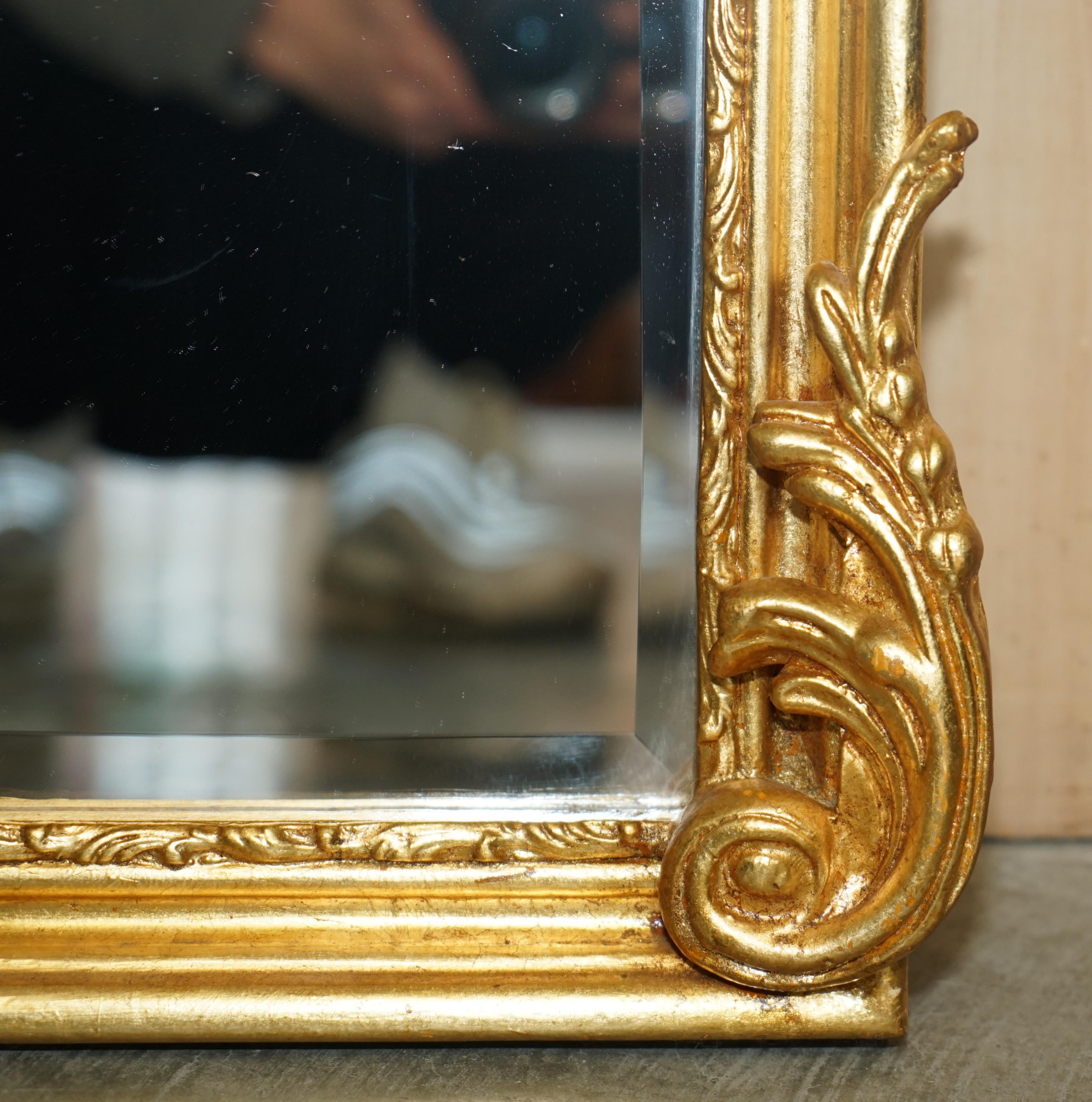 Pair of Vintage French Gold Giltwood Neoclassical Style Full Length Wall Mirrors 5