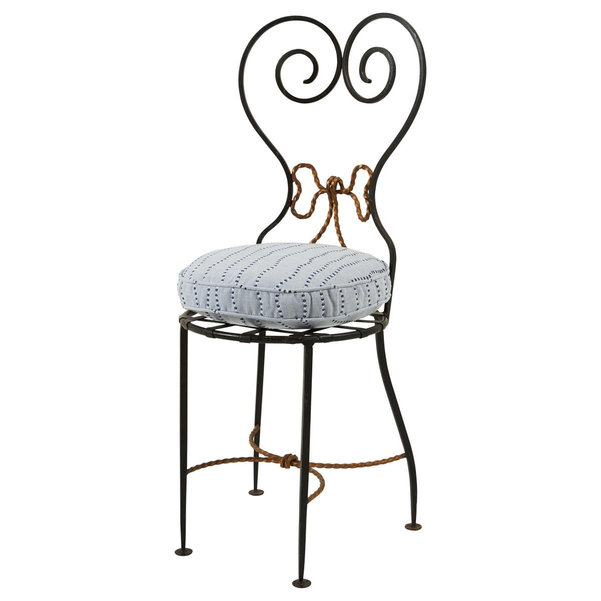 Wonderful vintage finds from France, these classic iron garden chairs are made all the more lovely by the charming bow detail on the back. Perfect on a terrace or at a breakfast table for two, this pair has wonderful flair.
 