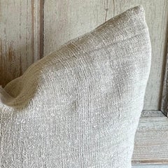 Pair of Vintage French Linen Grainsack Standard Size Pillow Shams