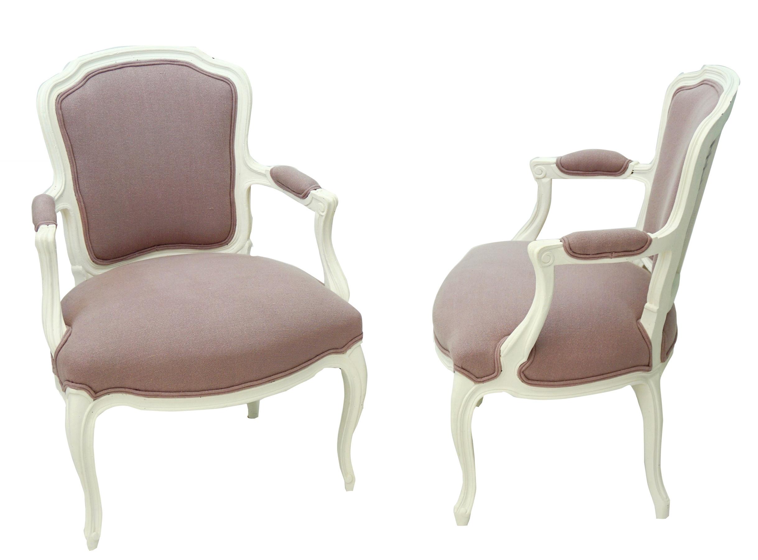 American Pair of Vintage French Louis XV Style Armchairs For Sale