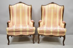 Pareja de sillones bergere con respaldo alado estilo Luis XV, W. & J. Sloane