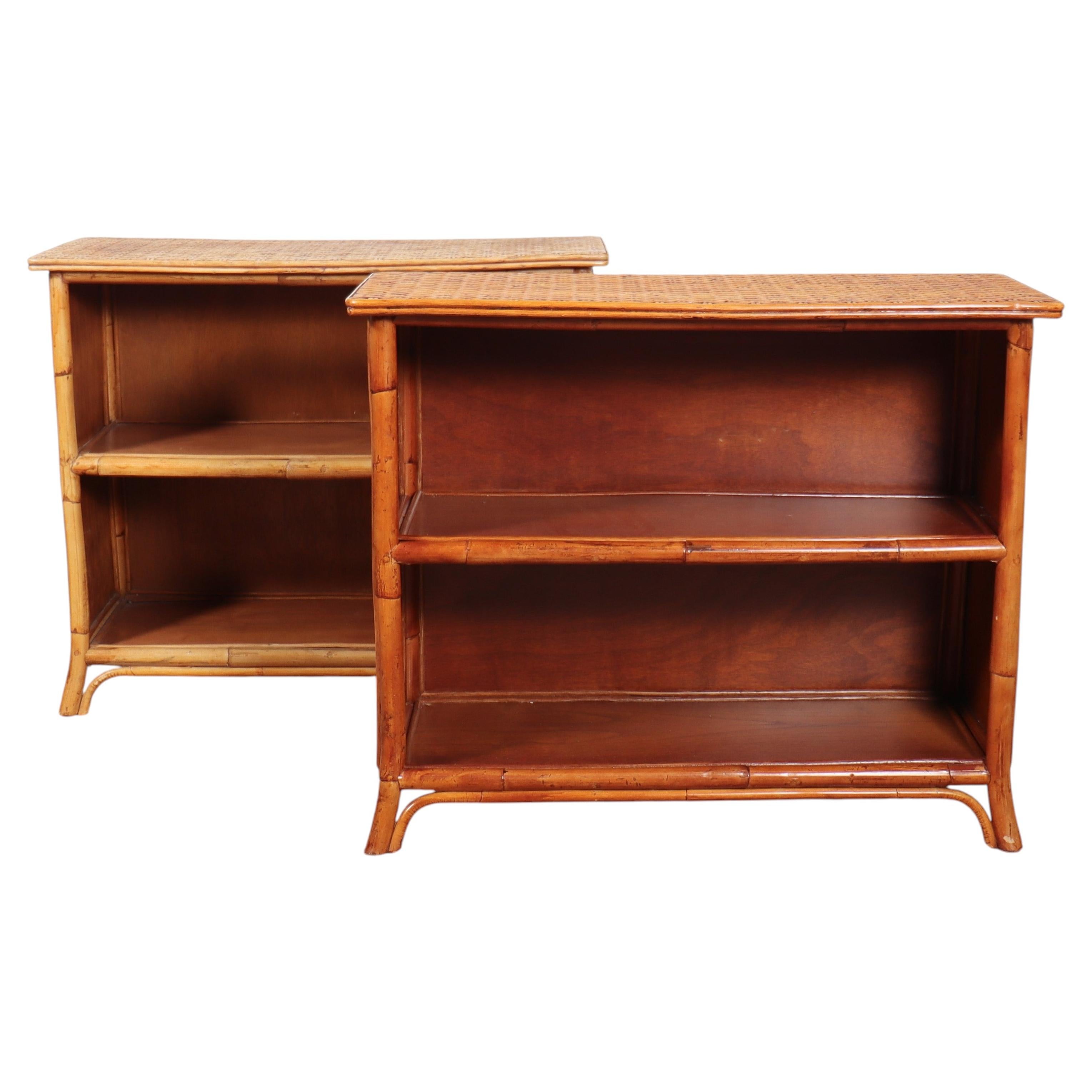 Pair of Vintage French Low Bookcases