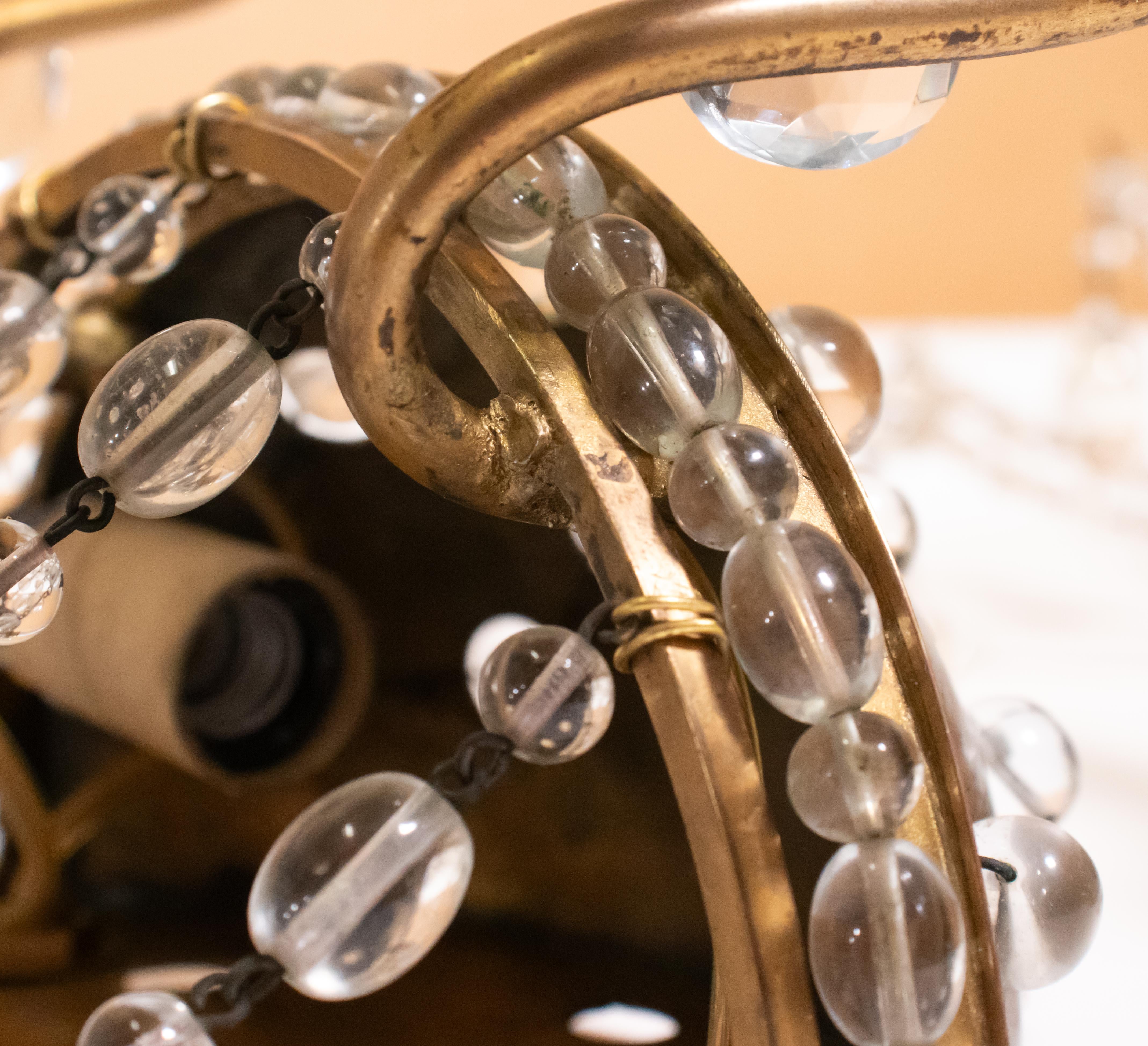 Paire d'appliques françaises en cristal et laiton dans le style de la Maison Jansen en vente 5