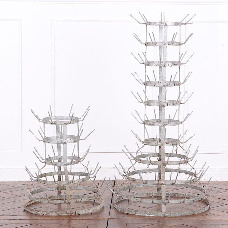 Pair of Vintage French Metal Bottle Racks For Sale at 1stDibs