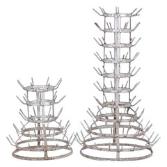 Pair of Vintage French Metal Bottle Racks