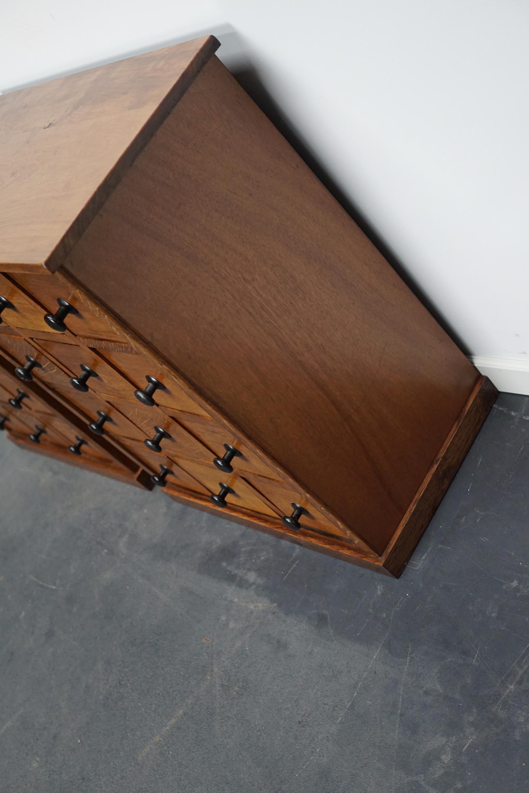 Pair of Vintage French Oak Apothecary Cabinets, 1930s For Sale 8