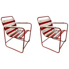 Pair of Antique French Outdoor Dining Armchairs