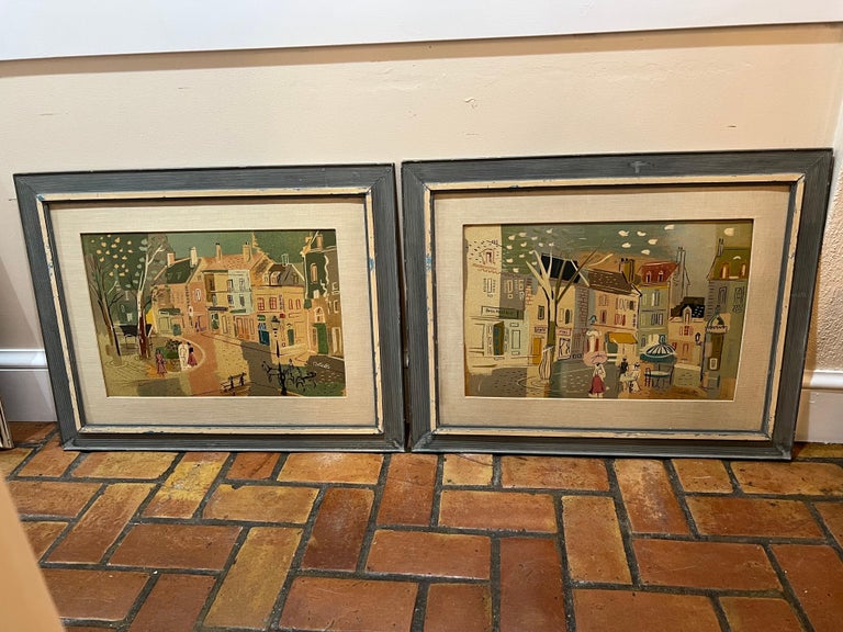 Pair of Vintage French Prints by Charles Cobelle For Sale at 1stDibs