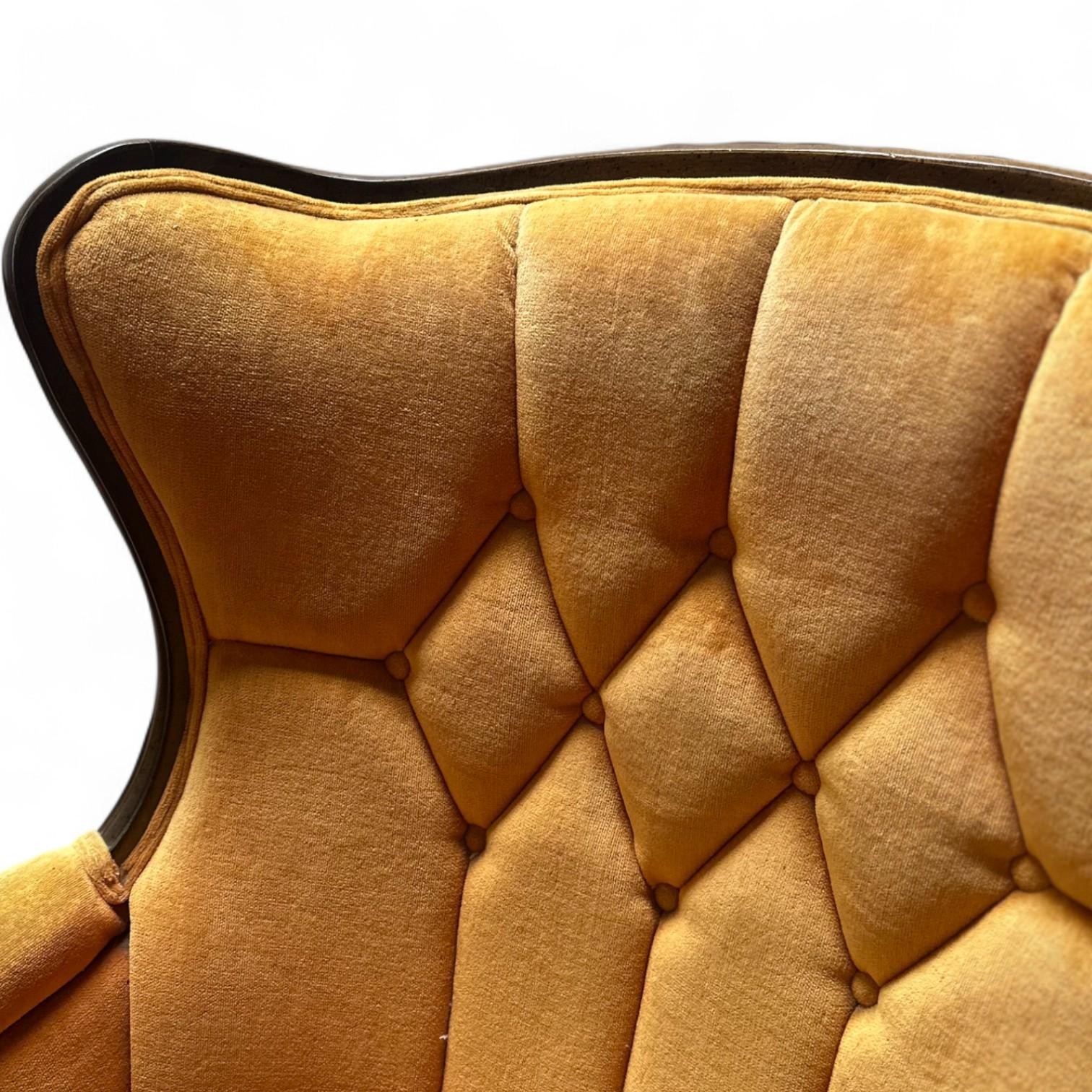 Mohair Pair of Vintage French Provincial Armchairs For Sale