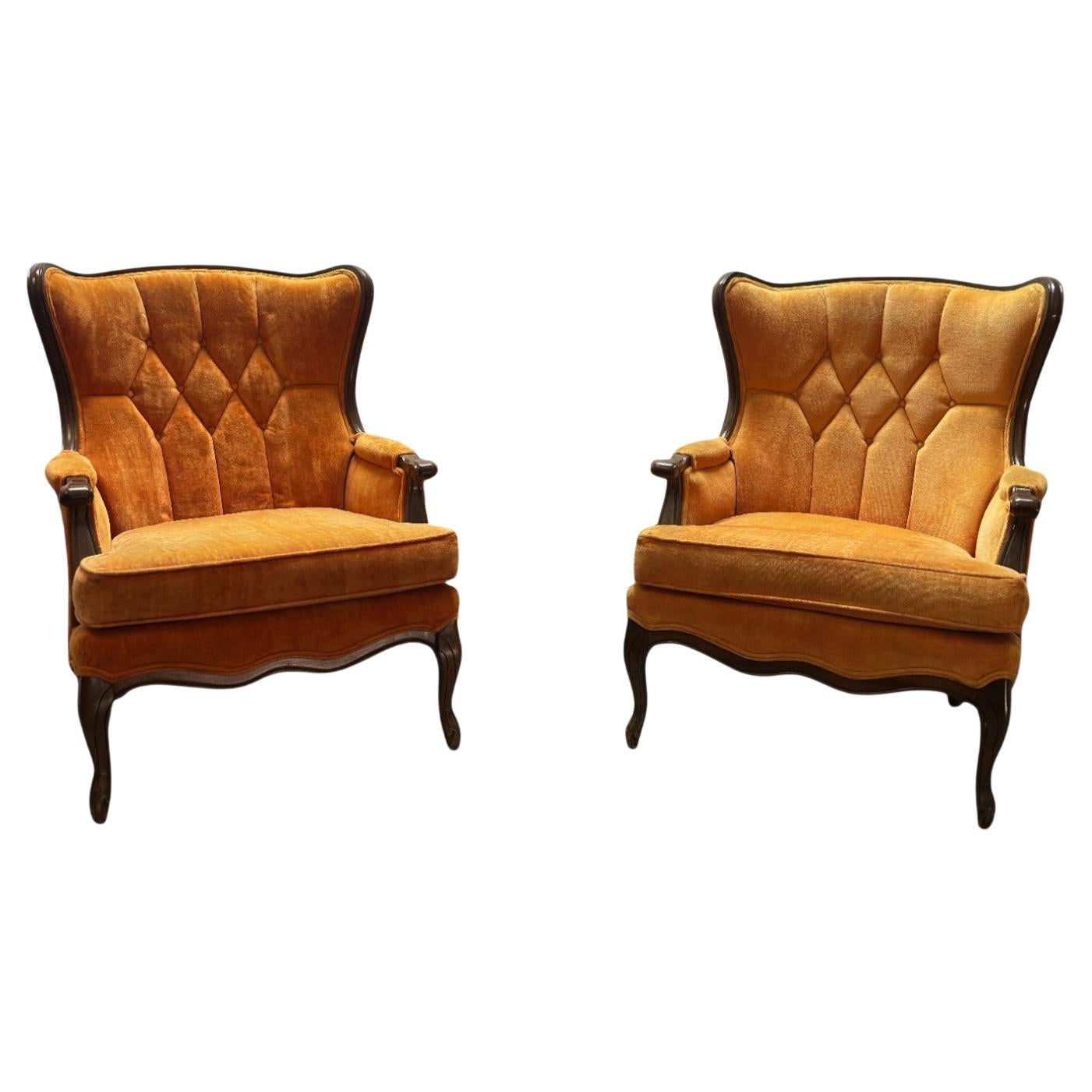 Pair of Vintage French Provincial Armchairs