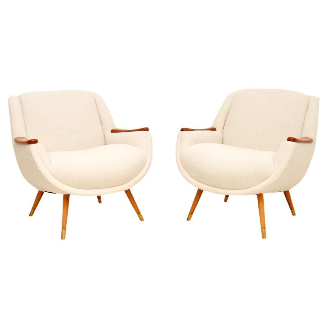 Pair of Vintage French Satinwood Armchairs
