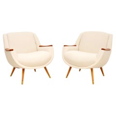 Pair of Vintage French Satinwood Armchairs