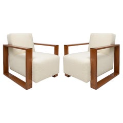 Pair of Vintage French Sculptural Arm Chairs