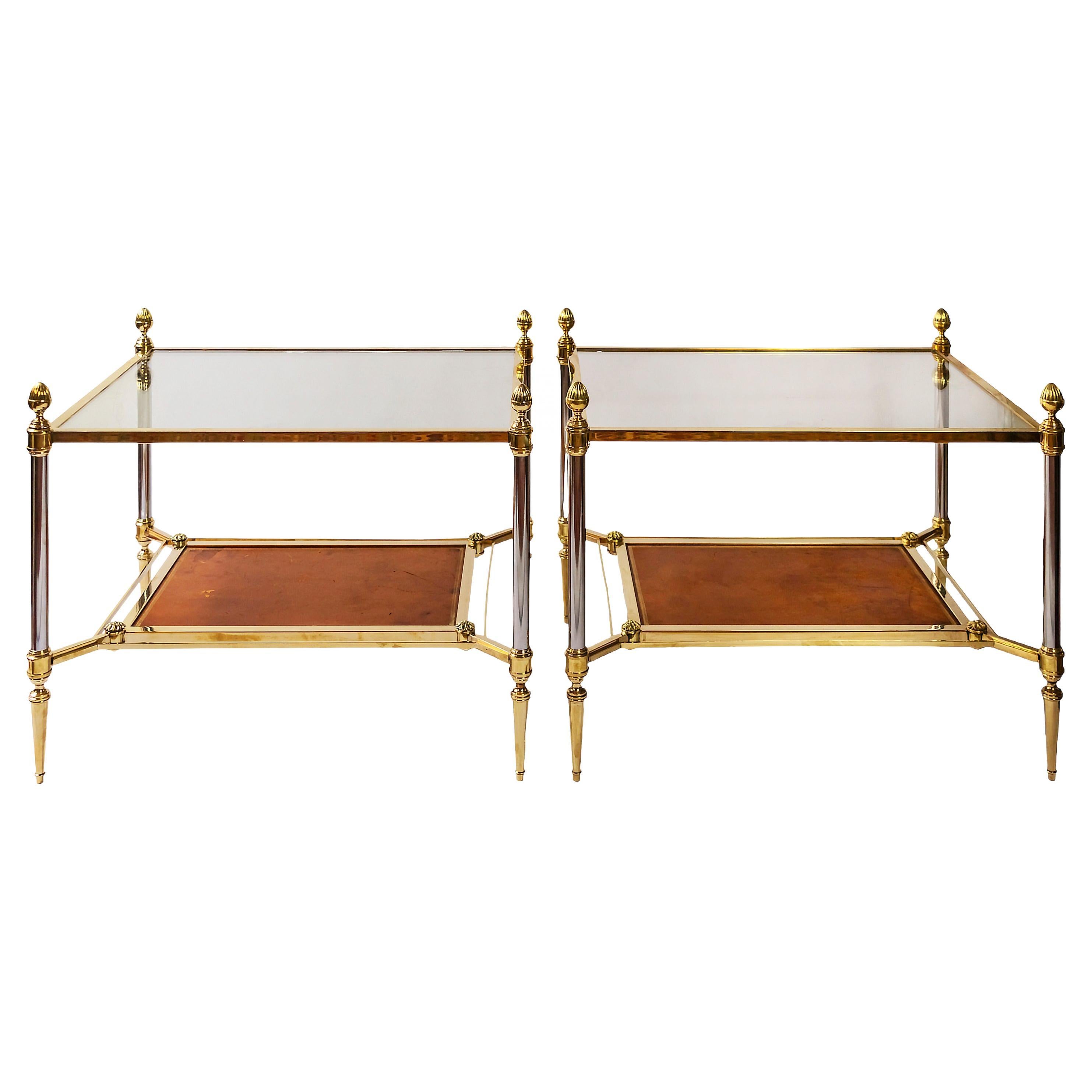 Pair of Vintage French Side Tables by Maison Jansen For Sale