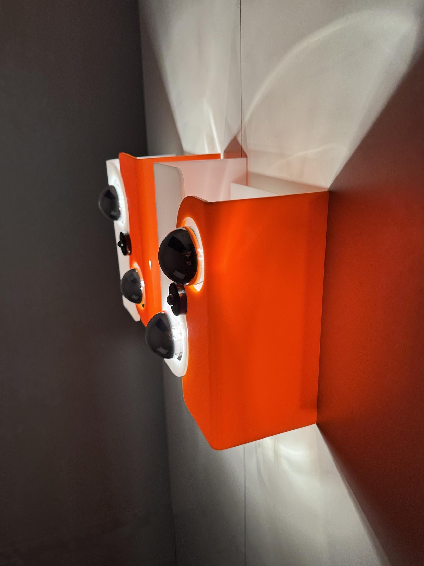 Pair of Vintage French Space Age Wall Lamps (1970s) For Sale 2