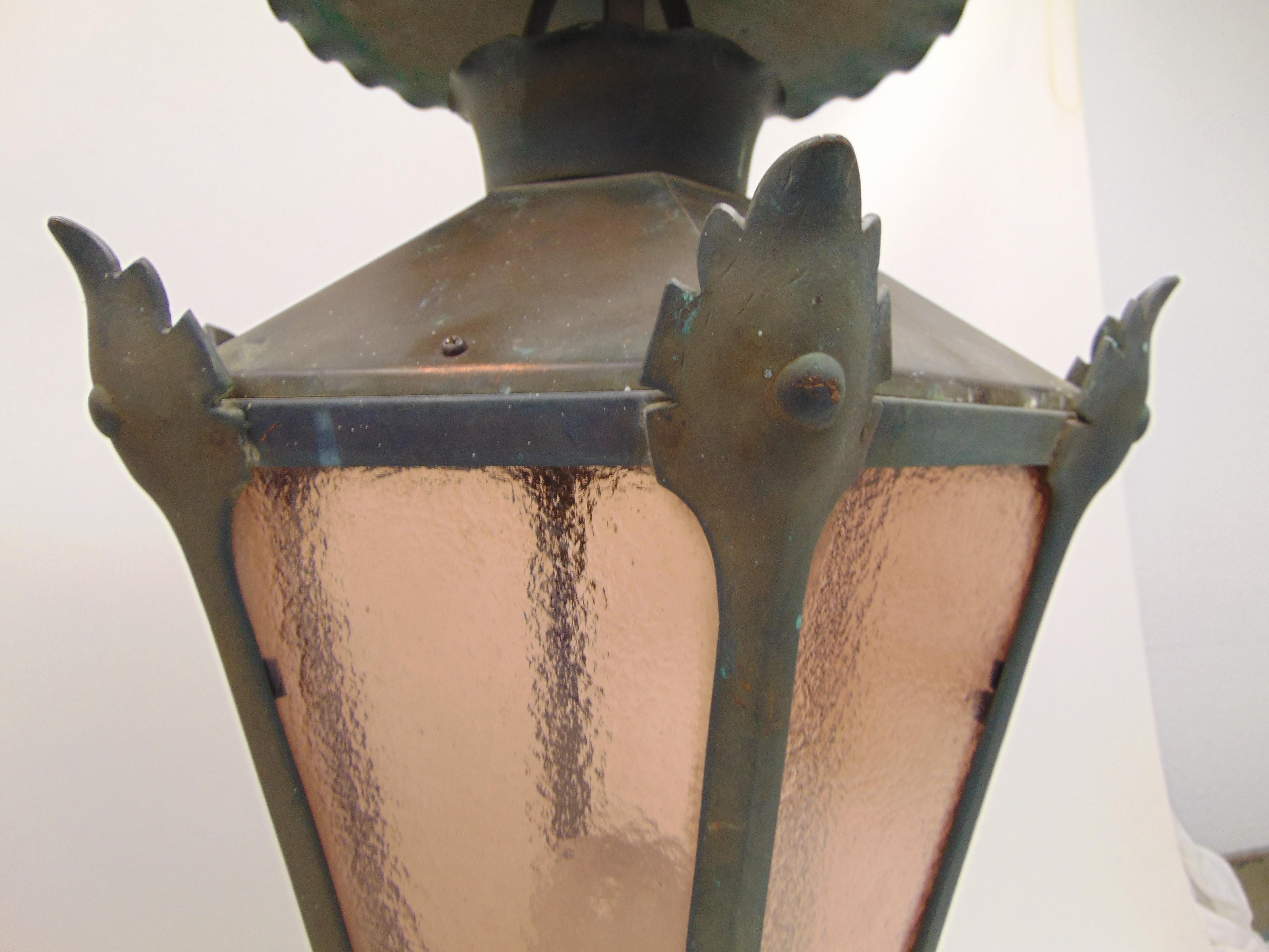 Vintage French Style Large Copper Outdoor Lanterns For Sale 7