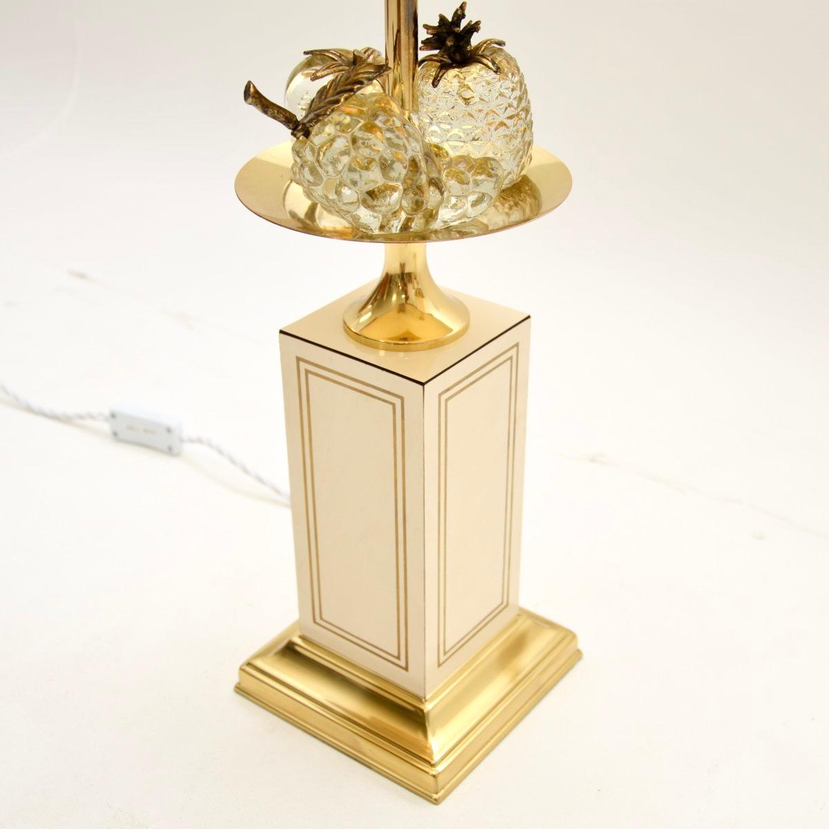 Brass Pair of Vintage French Table Lamps by Le Dauphin For Sale