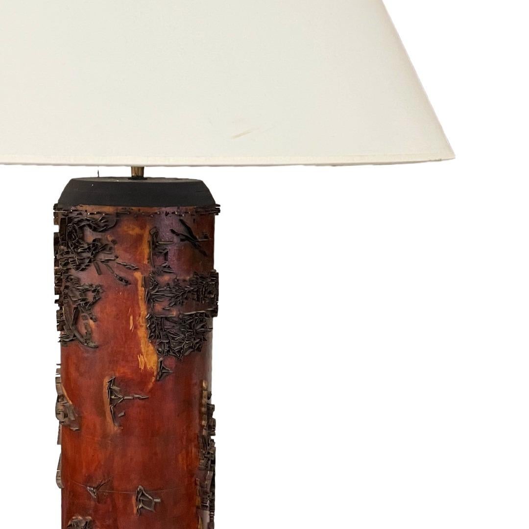 Paire de lampes de table à rouleau imprimées en papier peint vintage français Bon état - En vente à Pittsburgh, PA