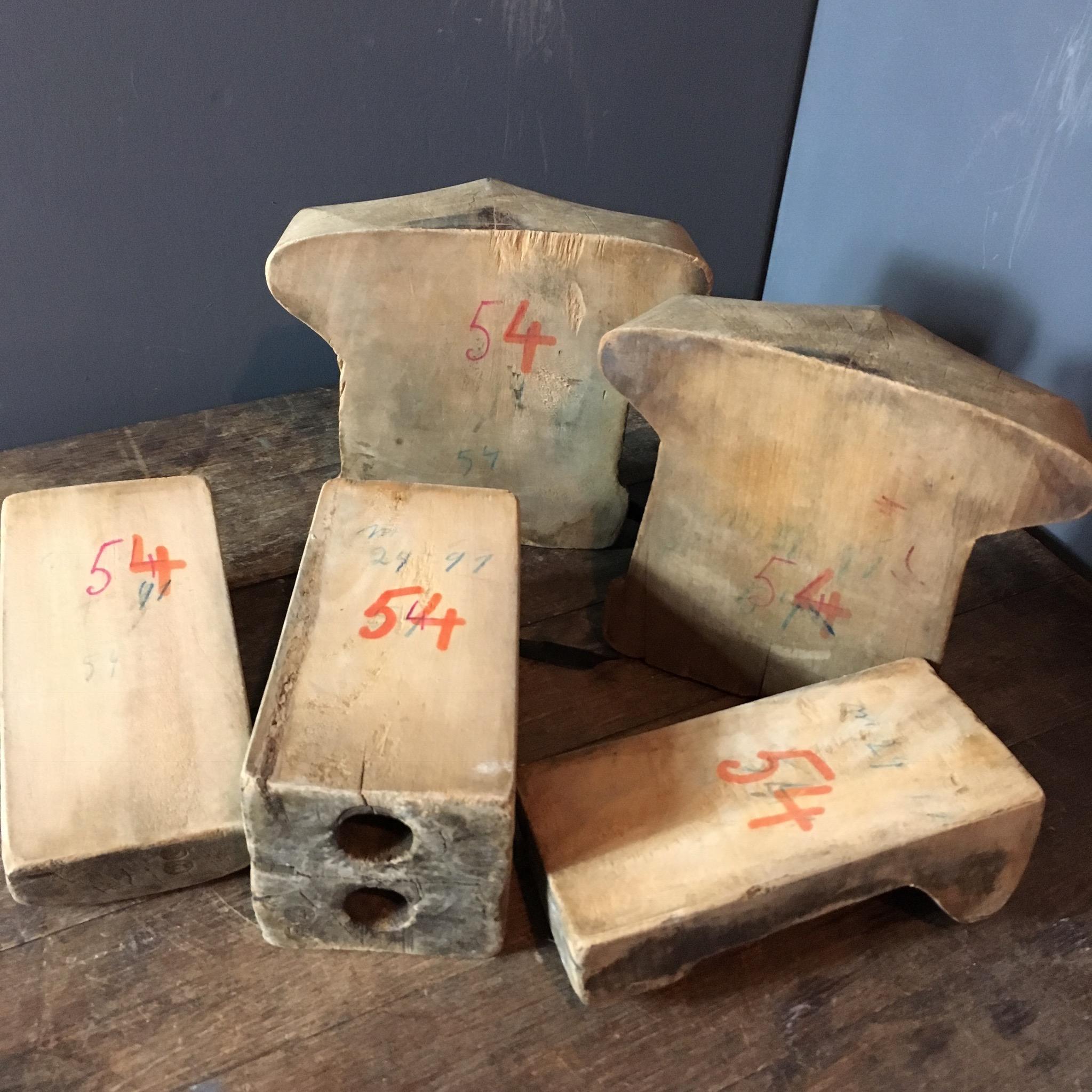 Pair of Vintage French Wooden Puzzle Hat Blocks 3