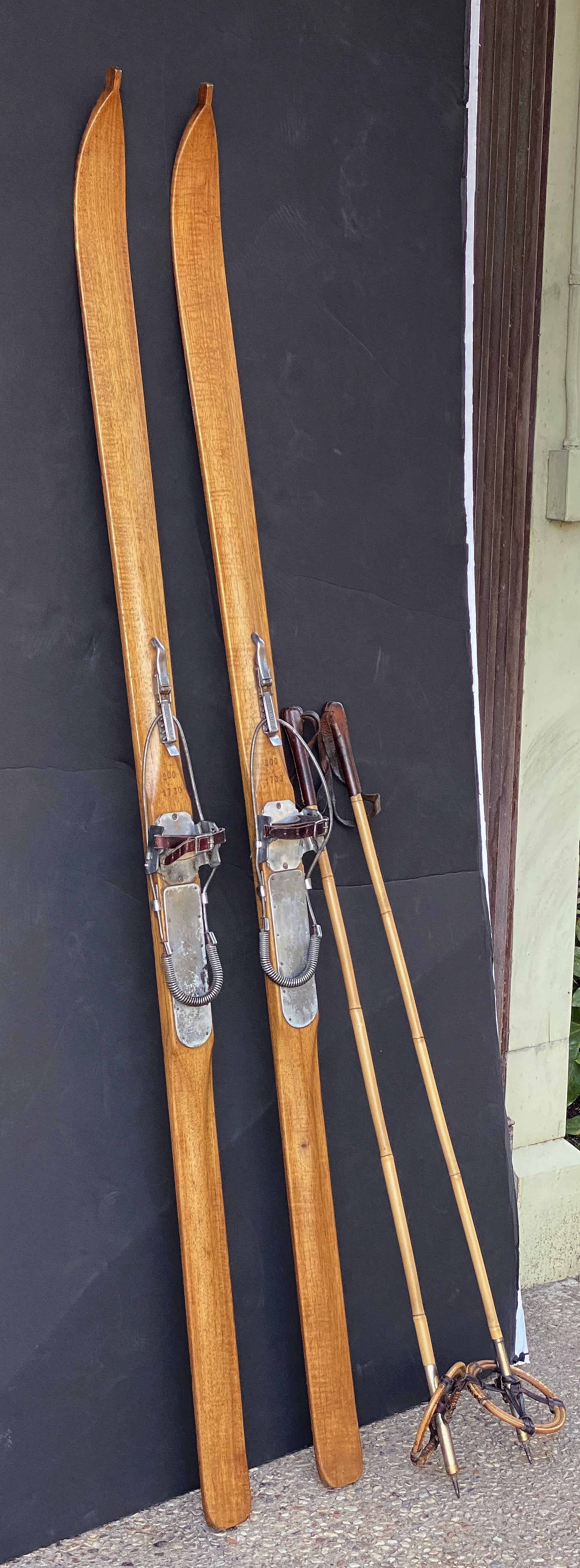 vintage wood skis