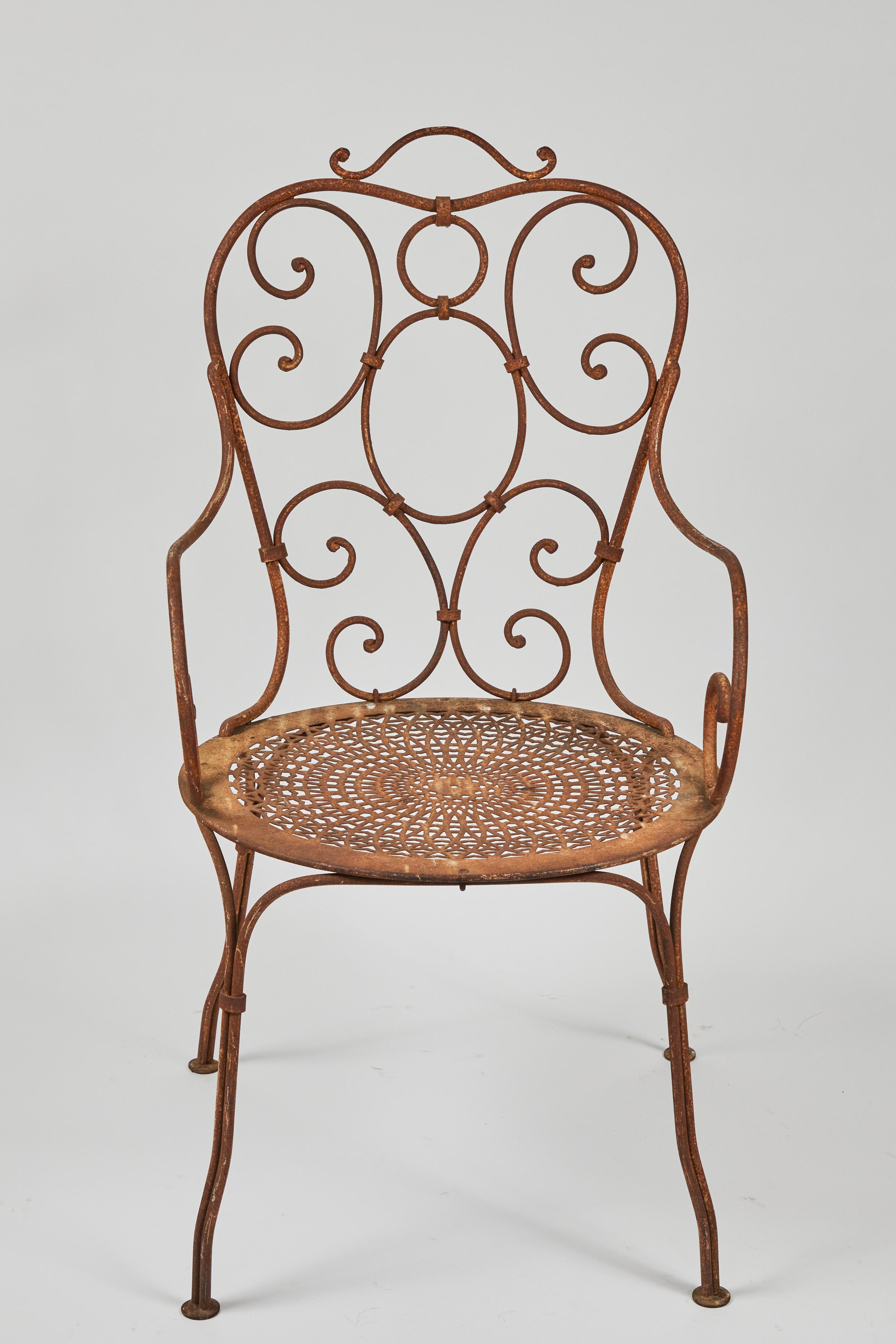french iron garden chairs