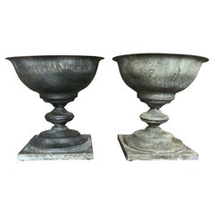 Pair of Vintage French Zinc Planters