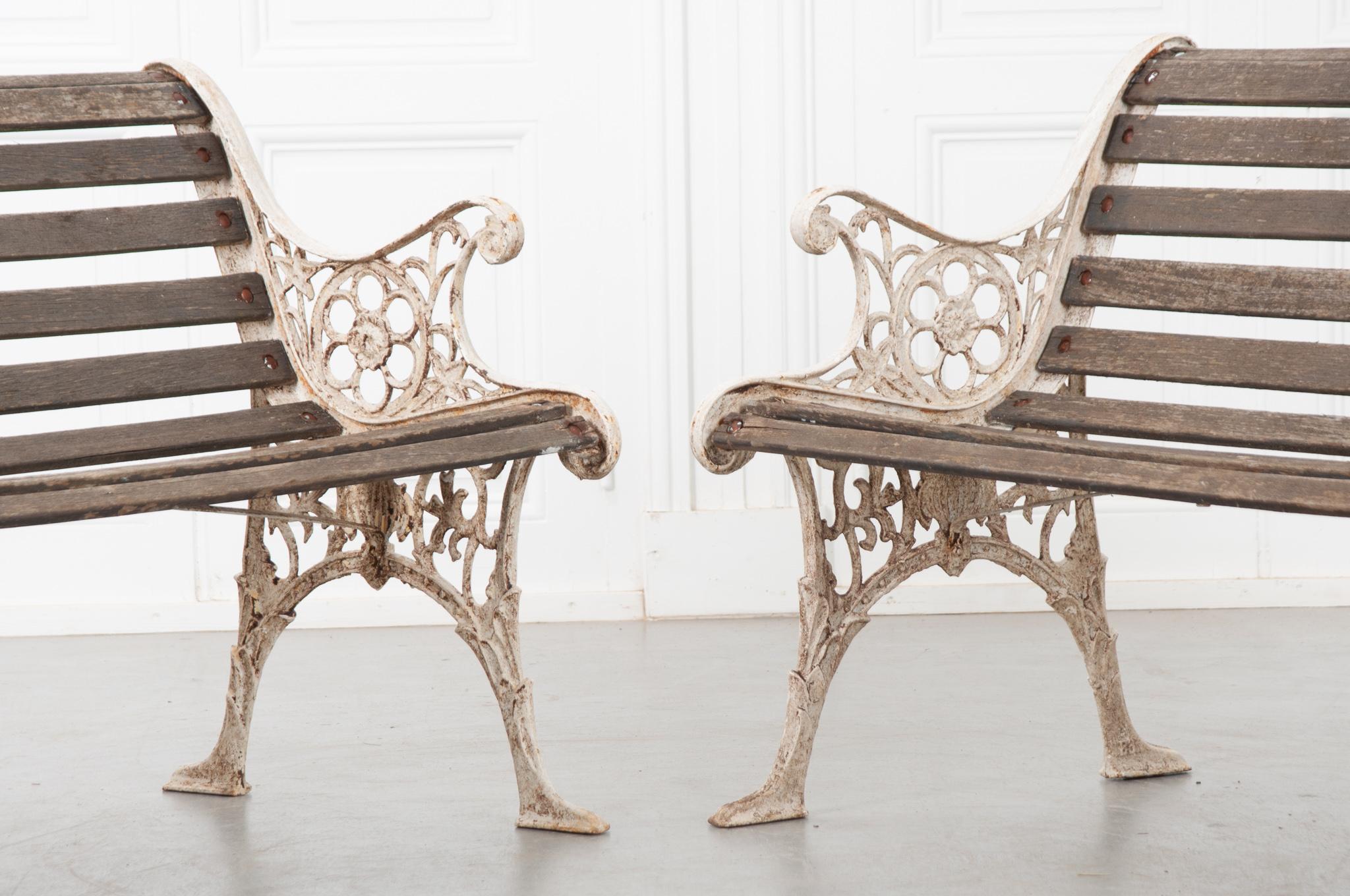 Neoclassical Pair of Vintage Garden Benches
