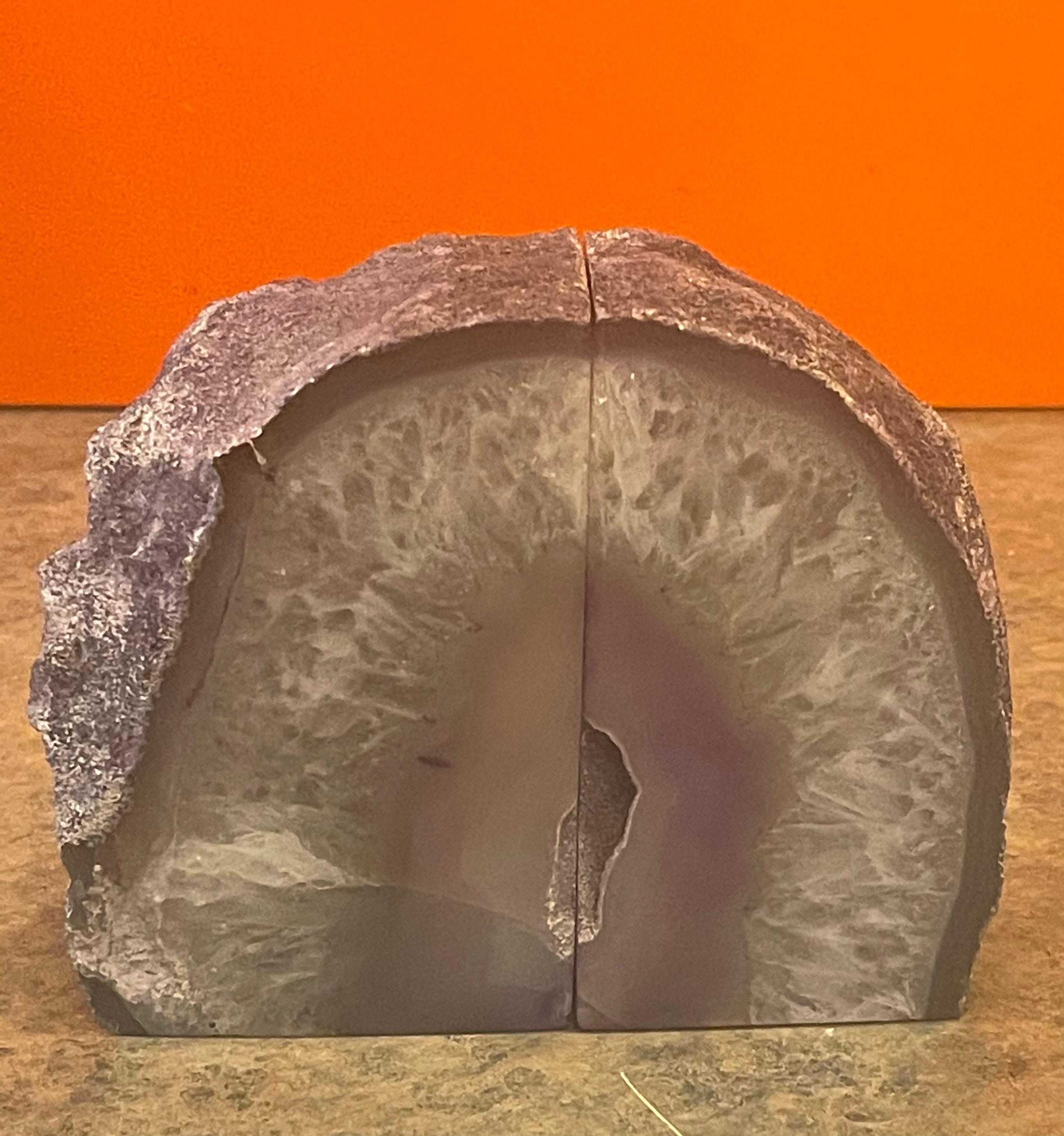 Mid-Century Modern Pair of Vintage Geode Bookends For Sale