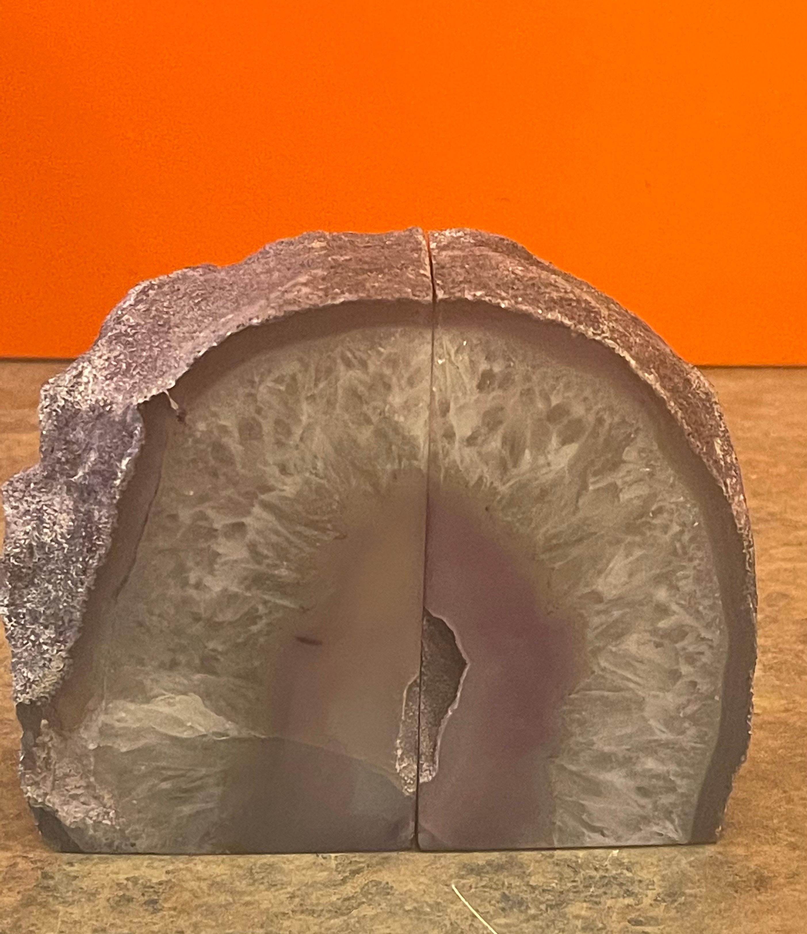 American Pair of Vintage Geode Bookends For Sale