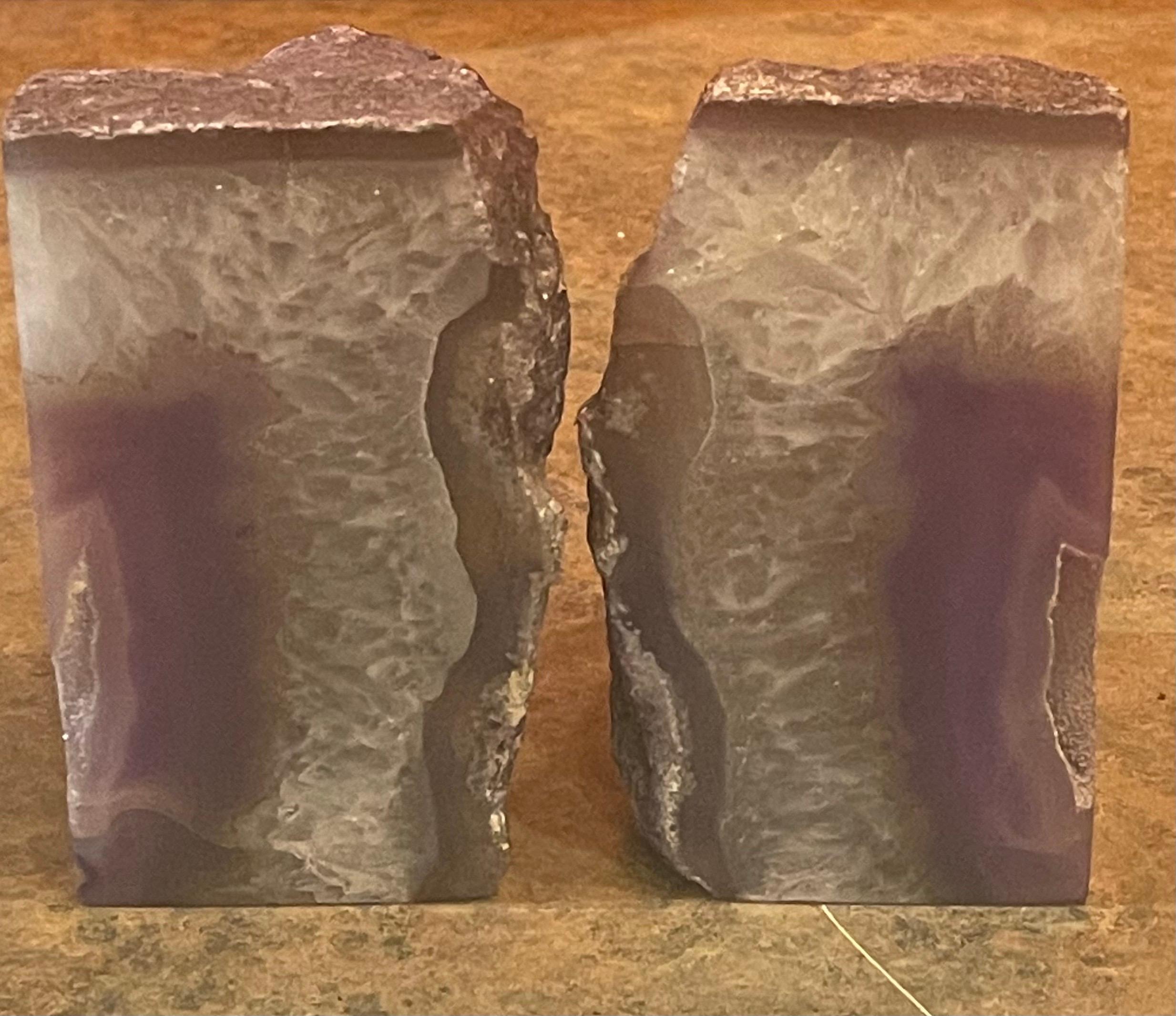 20th Century Pair of Vintage Geode Bookends For Sale