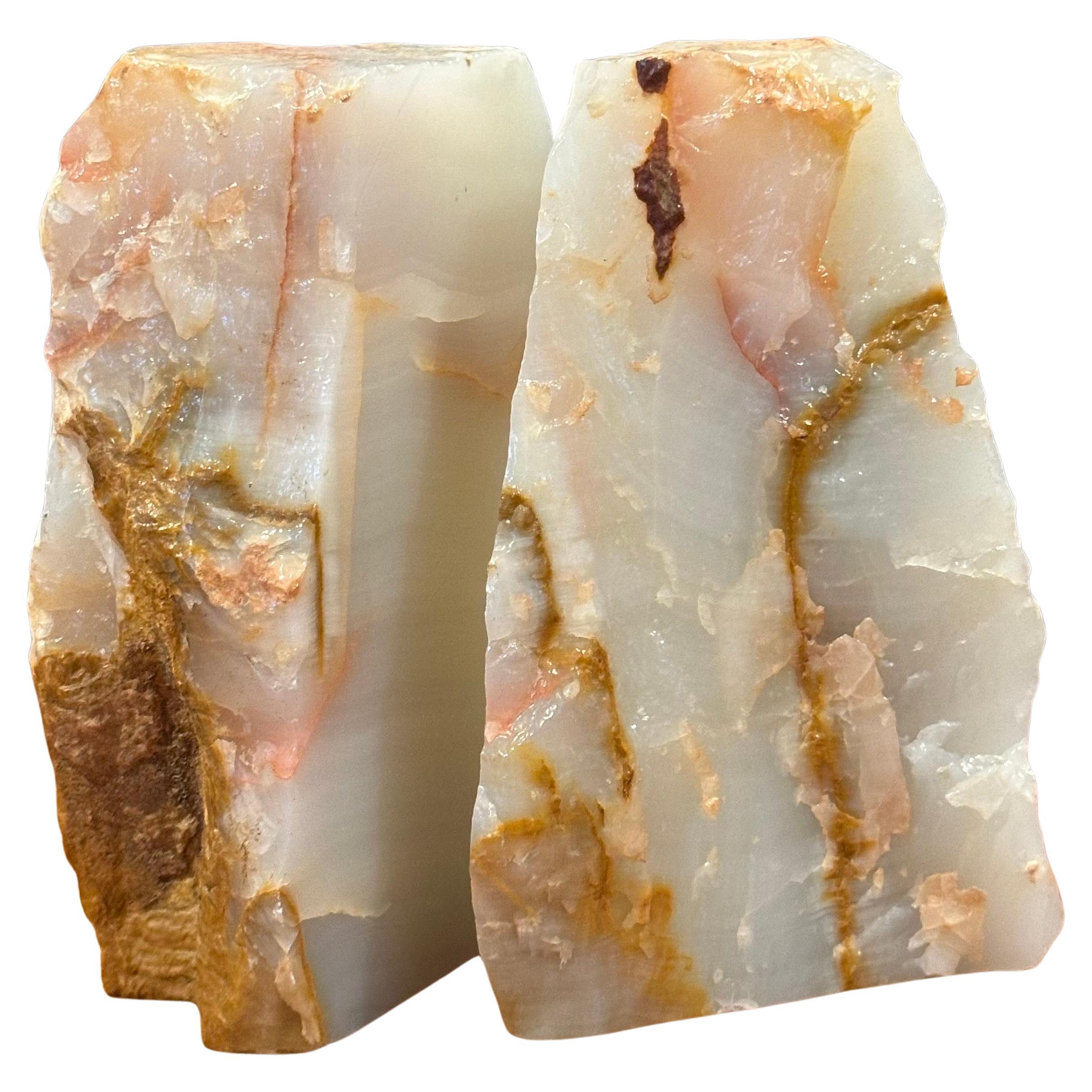 Americano Coppia di fermalibri vintage in quarzo geode in vendita