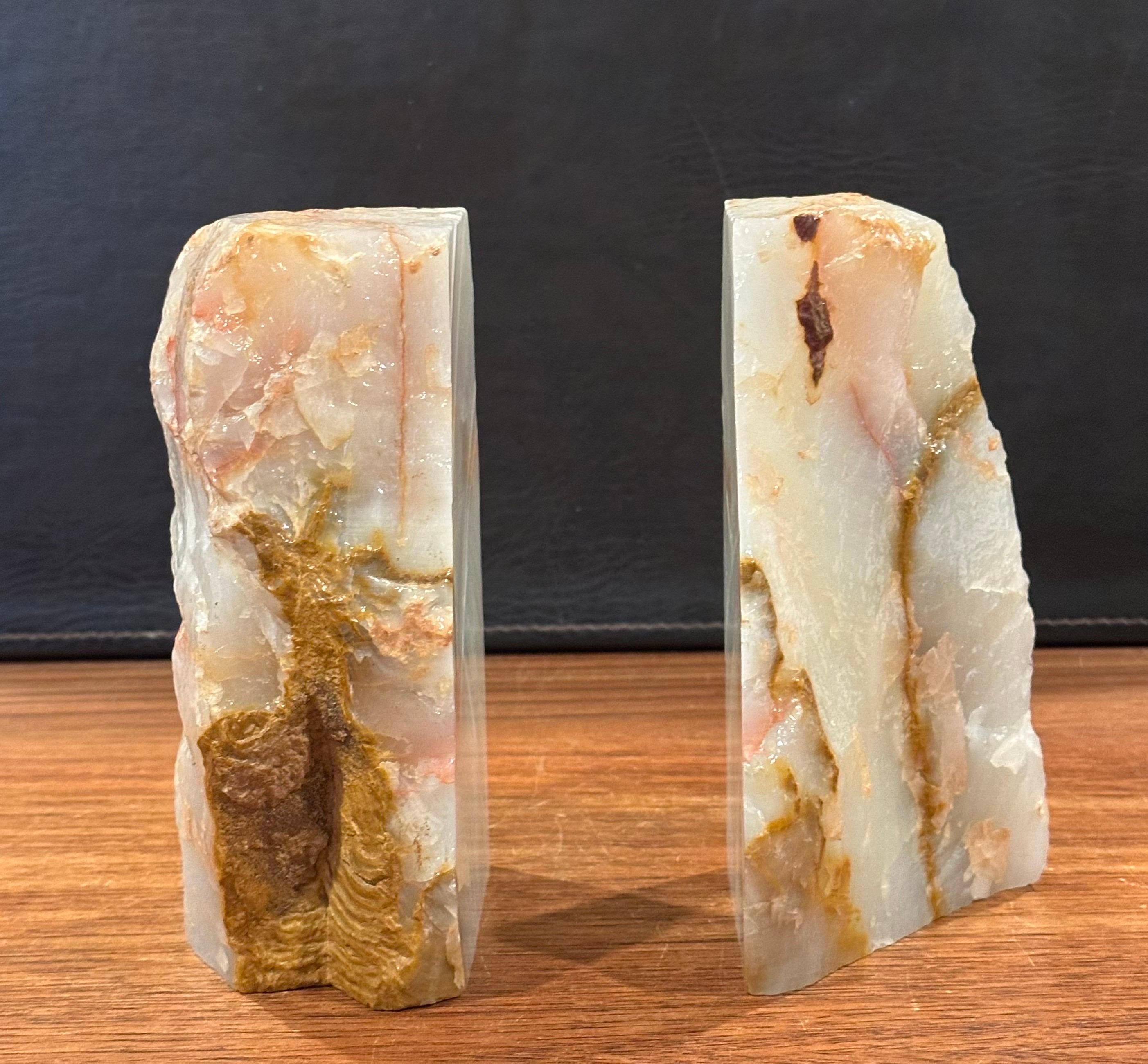 Coppia di fermalibri vintage in quarzo geode in vendita 1