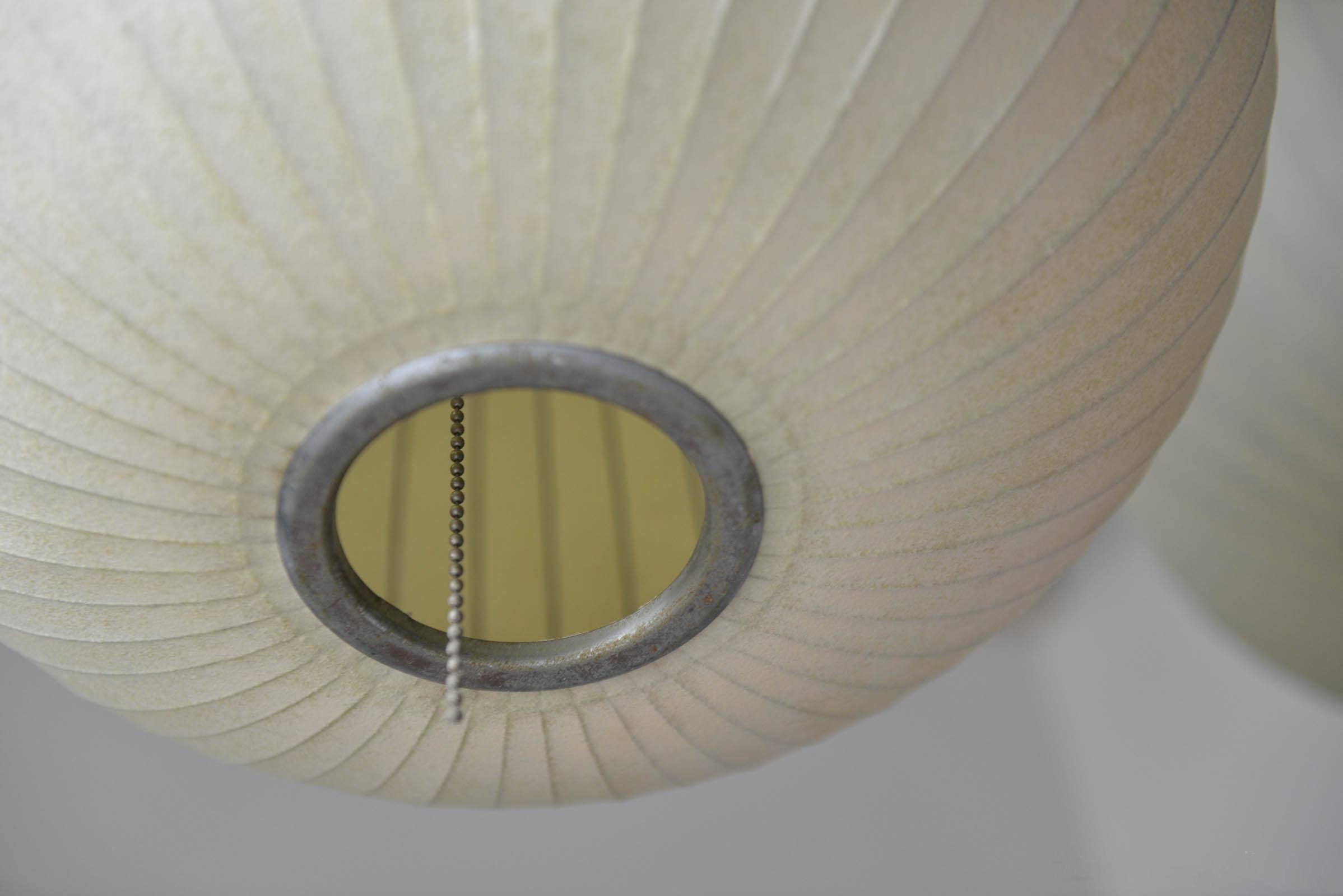 American Pair of Vintage George Nelson Round Bubble Pendant Lights, circa 1965