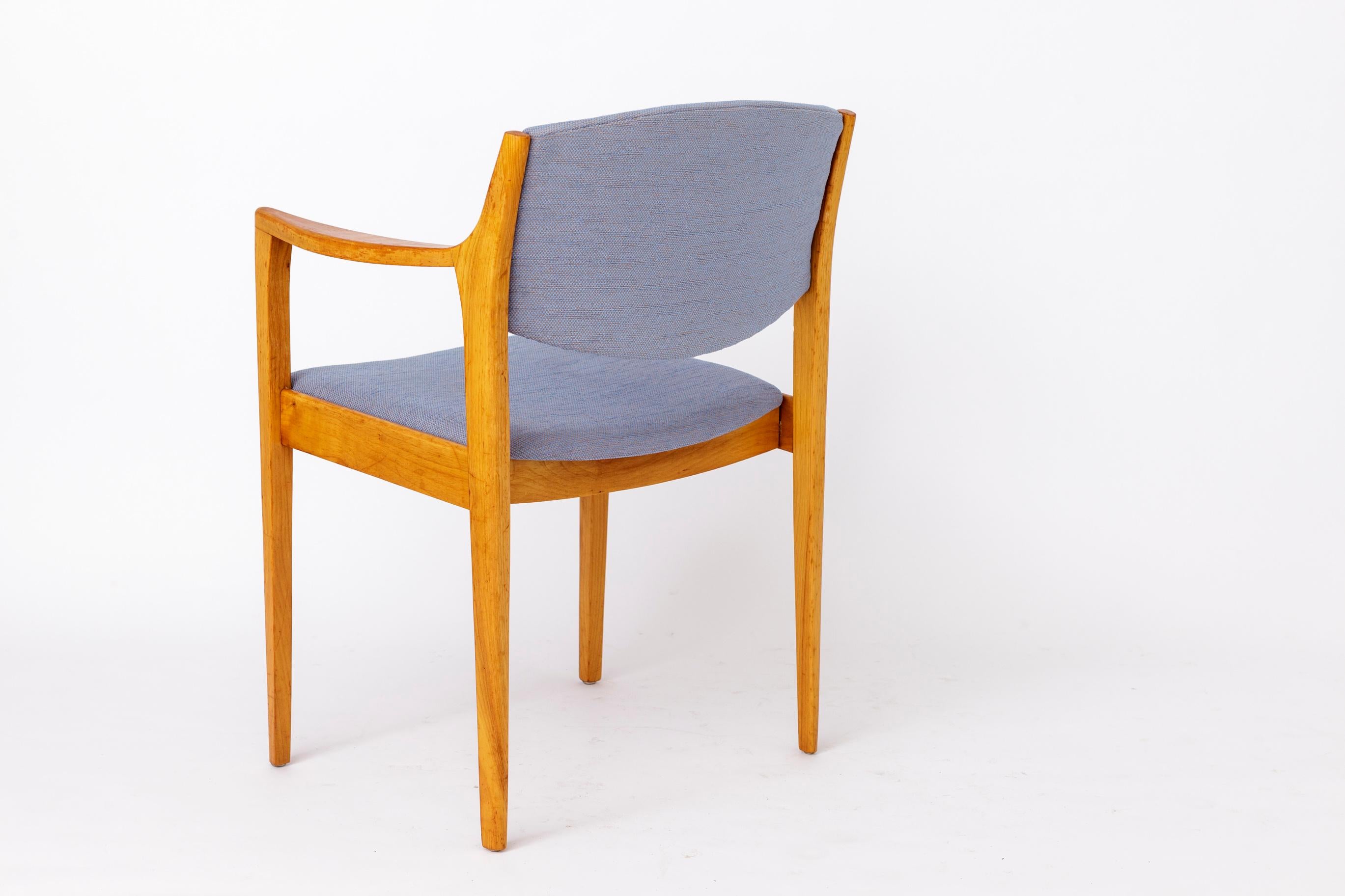 Teak Pair of Vintage German Armchairs  1960s Refurbished & Reupholstered For Sale