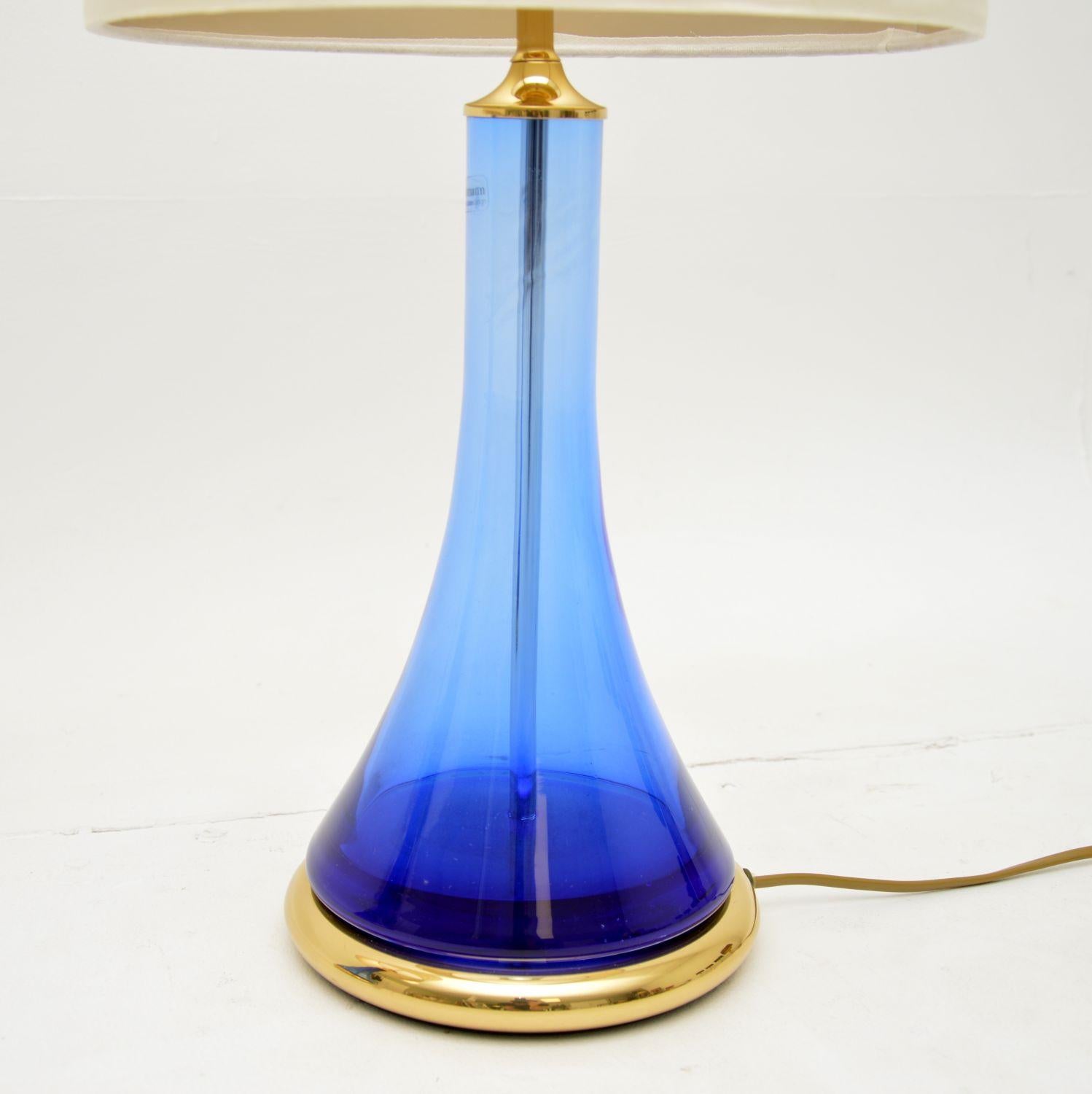 20th Century Pair of Vintage German Glass Table Lamps by Nachtmann For Sale