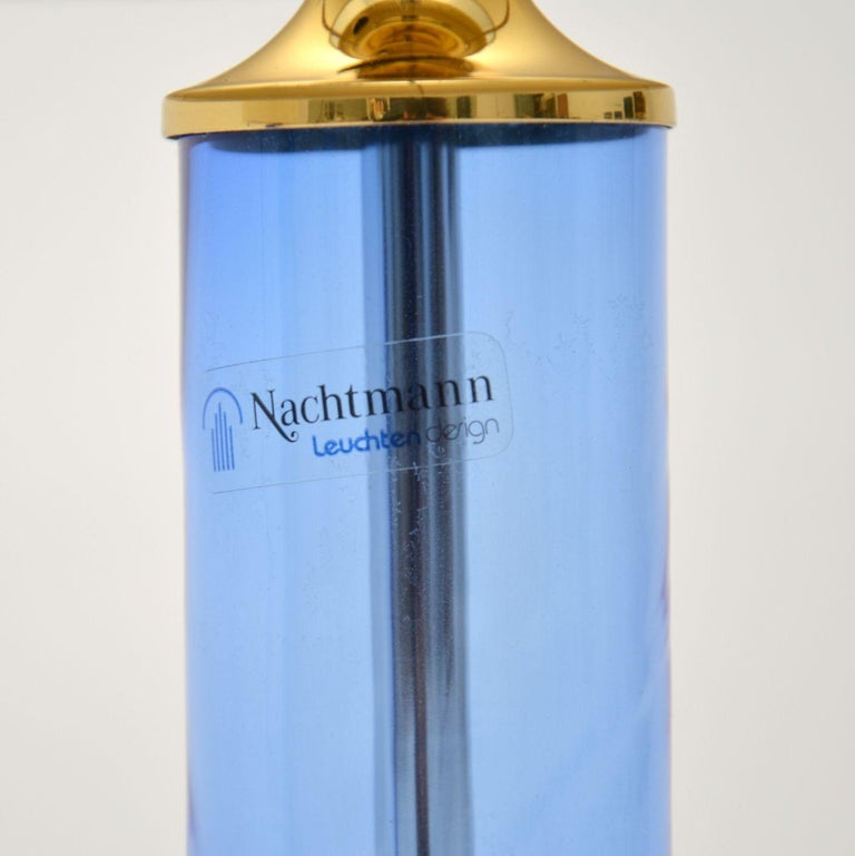 Pair of Vintage German Glass Table Lamps by Nachtmann For Sale at 1stDibs