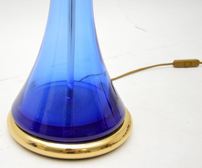 Pair of Vintage German Glass Table Lamps by Nachtmann For Sale at 1stDibs