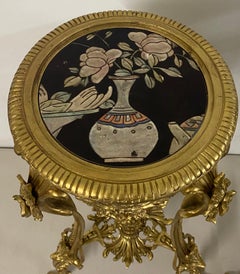 Pair of Vintage Gilded Bronze Stands with Inlay, circa 1940